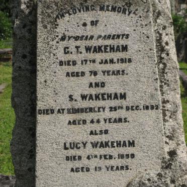 WAKEHAM G.T. -1918 &amp; S. -18?2 :: WAKEHAM Lucy -1890