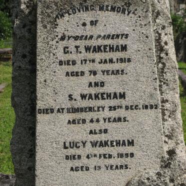 WAKEHAM G.T. -1918 &amp; S. -18?2 :: WAKEHAM Lucy -1890