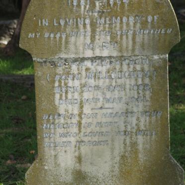 WILLOUGHBY Mary 1821-1864 :: PIETERSON Mary Susan nee WILLOUGHBY 1888-1941