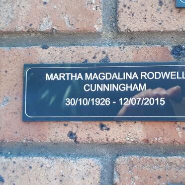 CUNNINGHAM Martha Magdalina Rodwell 1926-2015