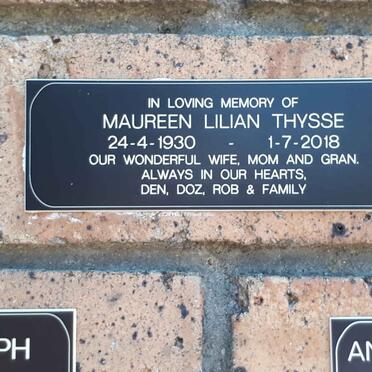 THYSE Maureen Lilian 1930-2018