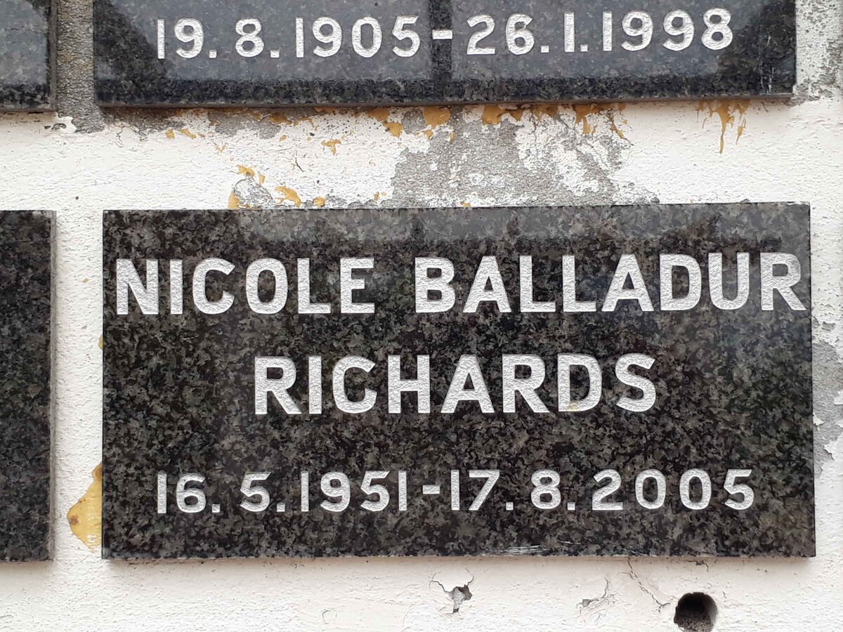 RICHARDS Nicole Balladur 1951-2005