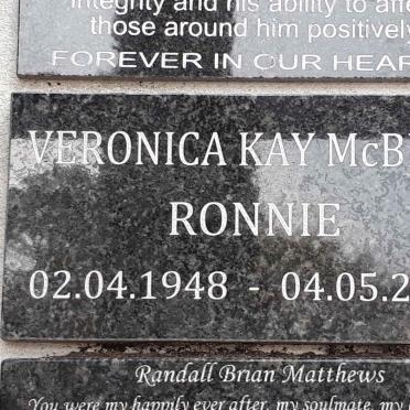 RONNIE Veronica Kay McBeth 1948-2021