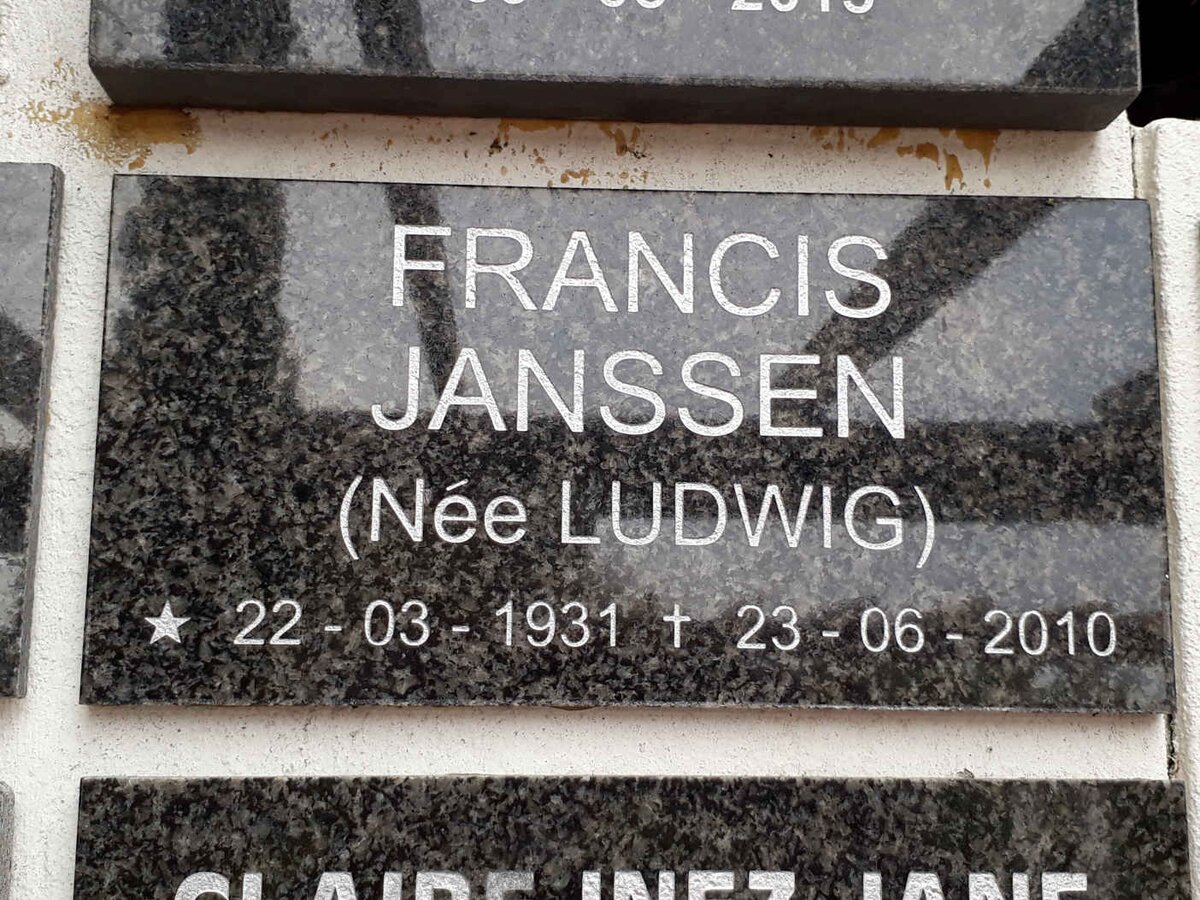 JANSSEN Francis nee LUDWIG 1931-2010