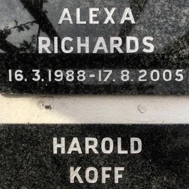 RICHARDS Alexa 1988-2005 :: KOFF Harold 1930-1996