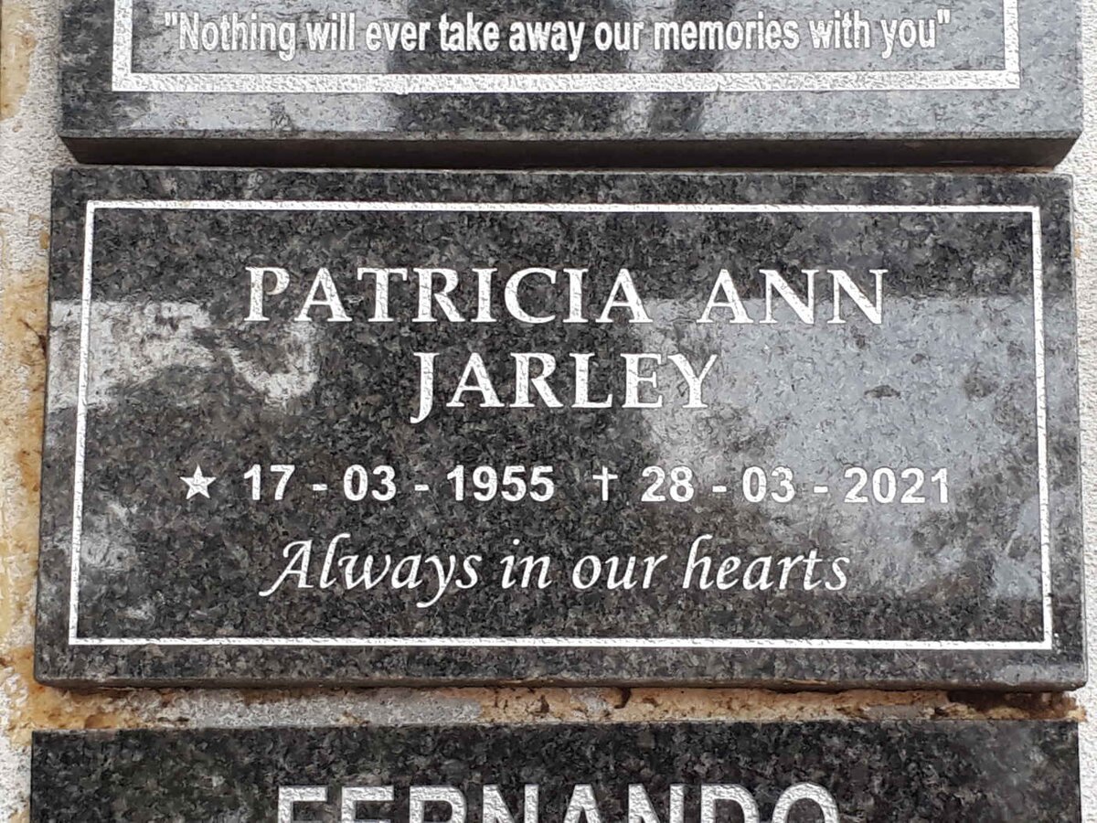 JARLEY Patricia Ann 1955-2021