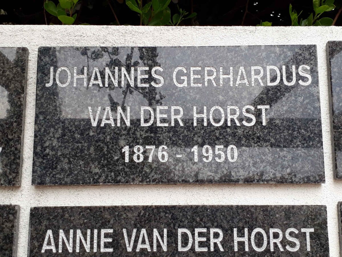 HORST Johannes Gerhardus, van der 1876-1950