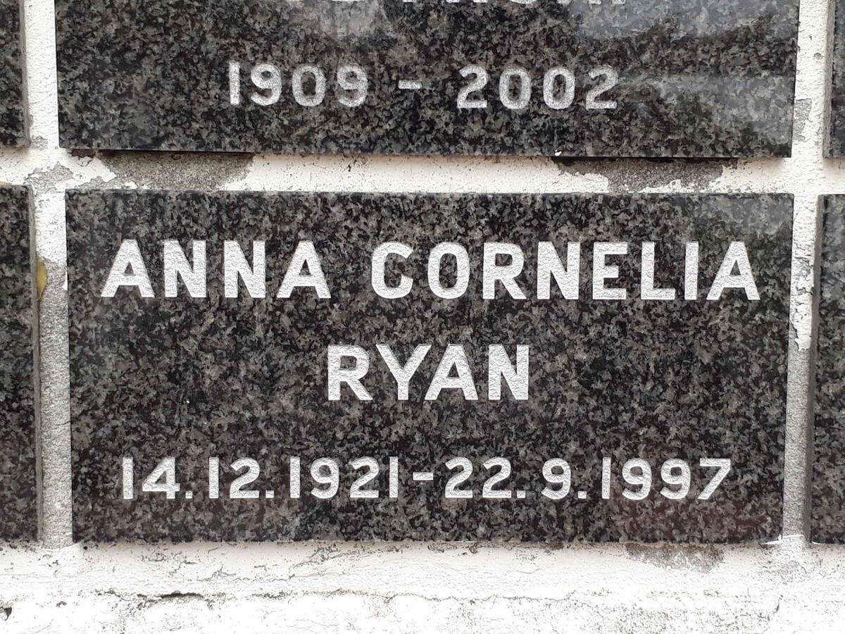 RYAN Anna Cornelia 1921-1997
