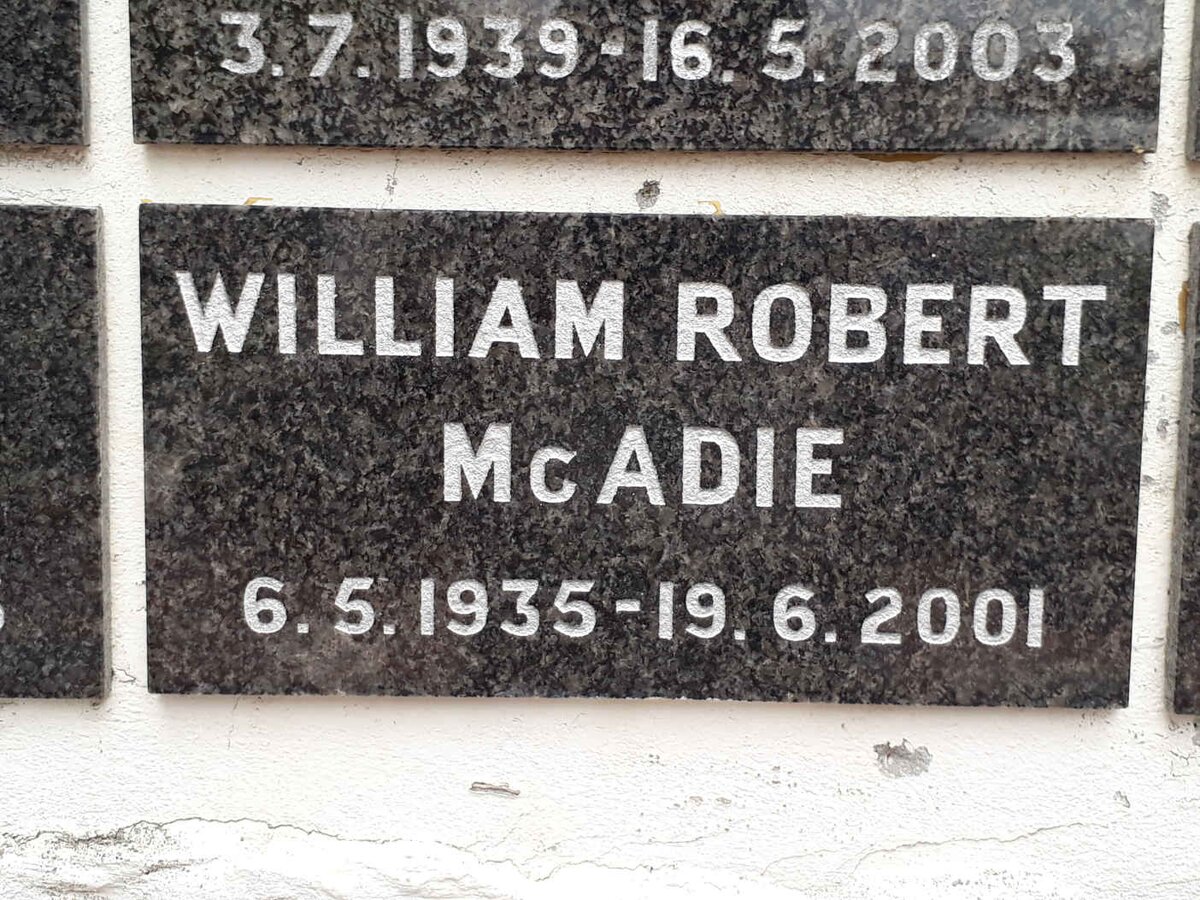 McADIE William Robert 1935-2001