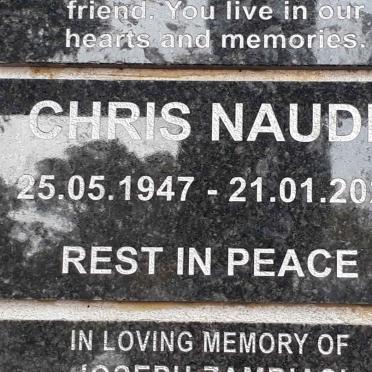 NAUDÉ Chris 1947-2022