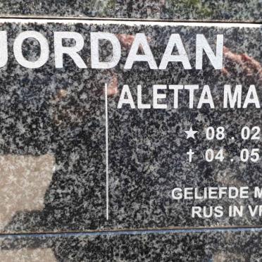 JORDAAN Aletta Magdalena 1939-2021