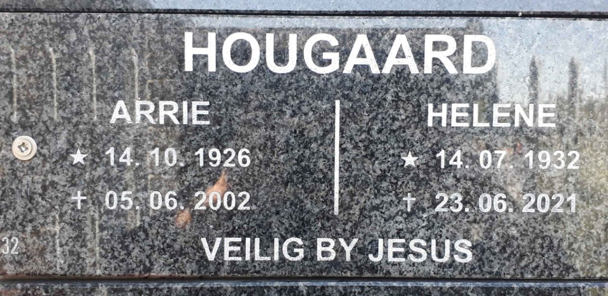 HOUGAARD Arrie 1926-2002 &amp; Helene 1932-2021
