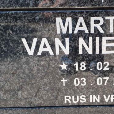 NIEKERK Martha, van 1938-2015