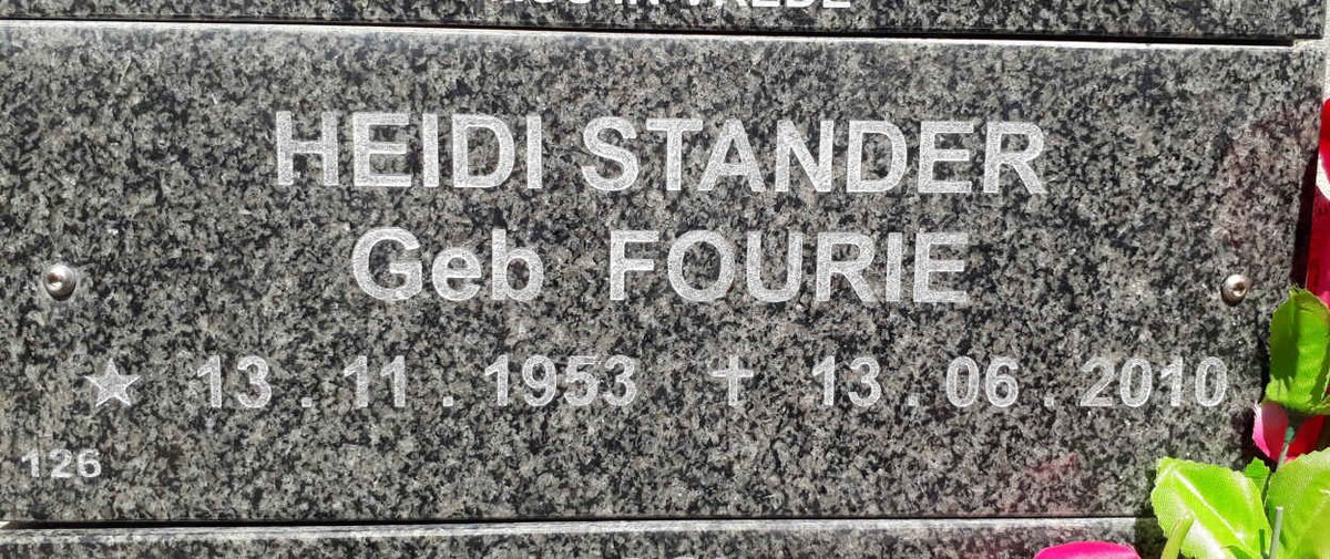 STANDER Heidi nee FOURIE 1953-2010