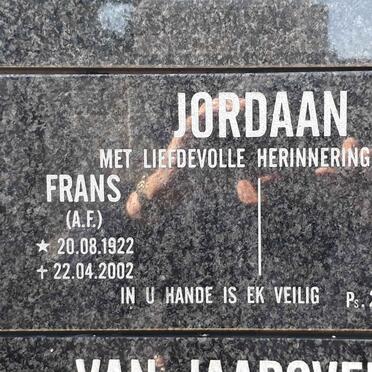 JORDAAN A.F. 1922-2002