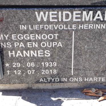 WEIDEMAN Hannes 1939-2018
