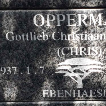 OPPERMAN Gottlieb Christiaan Rudolph 1937-2008