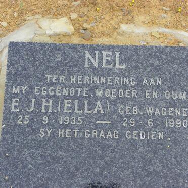 NEL E.J.H. nee WAGENER 1935-1990