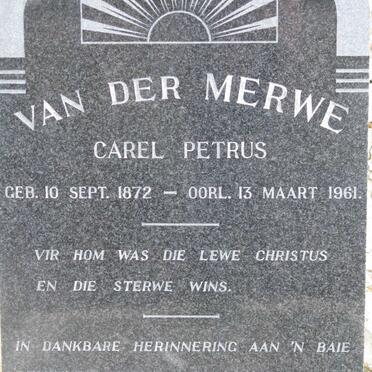 MERWE Carel Petrus, van der 1872-1961