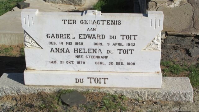 TOIT Gabriel Edward, du 1869-1942 &amp; Anna Helena STEENKAMP 1879-1909