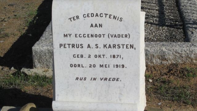 KARSTEN Petrus A.S. 1871-1919