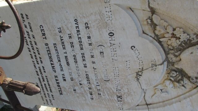 KARSTEN Hester Johanna Helena nee LUBBE 1828-1903