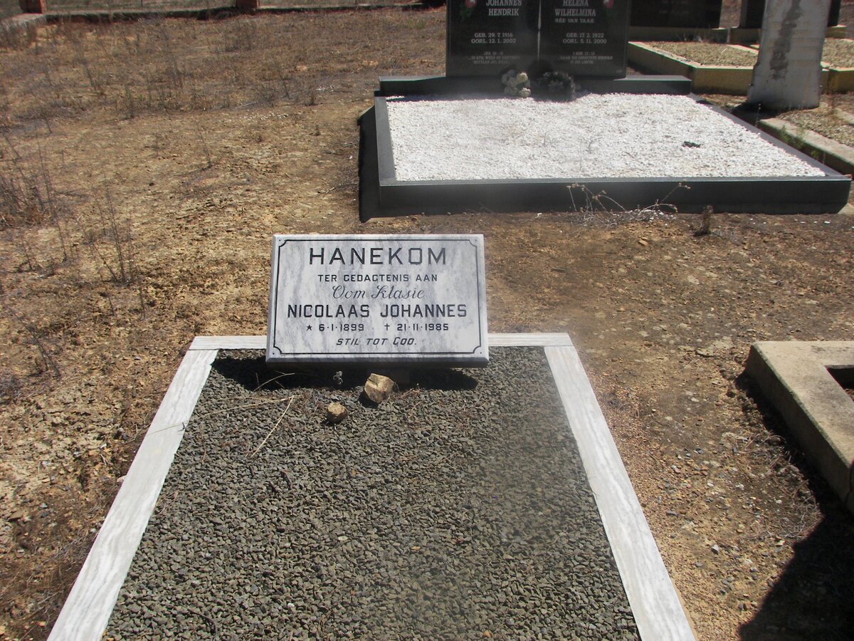 HANEKOM Nicolaas Johannes 1899-1985