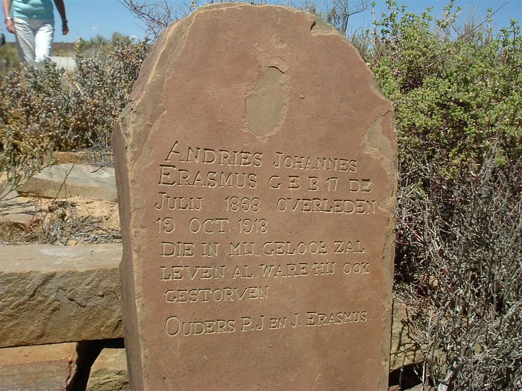 ERASMUS Andries Johannes 1898-1918