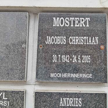 MOSTERT Jacobus Christiaan 1942-2005