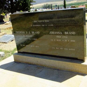 BRAND Frederik D.J. 1918-1969 &amp; Johanna VAN ZYL 1920-1996