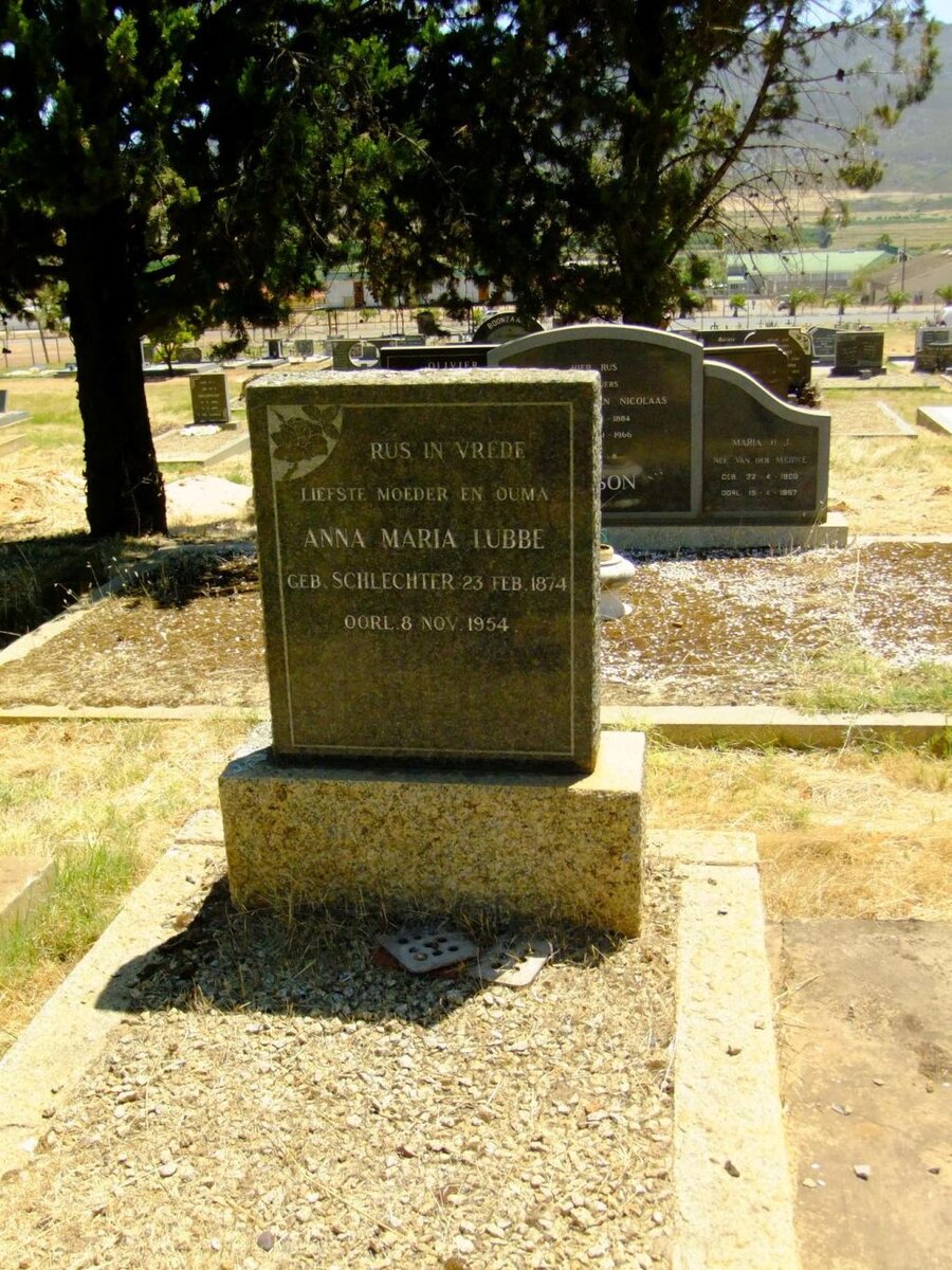 LUBBE Anna Maria nee SCHLECHTER 1874-1954