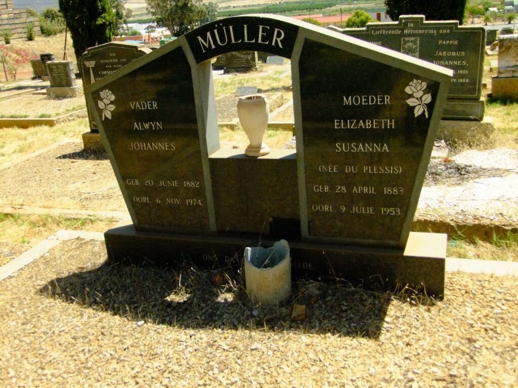 MULLER Alwyn Johannes 1882-1974 &amp; Elizabeth Susanna DU PLESSIS 1883-1953