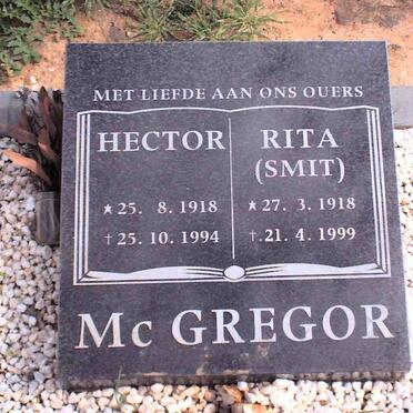 MCGREGOR Hector 1918-1994 &amp; Rita SMIT 1918-1999