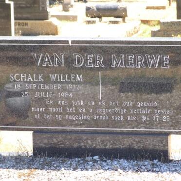 MERWE Schalk Willem, van der 1922-1984