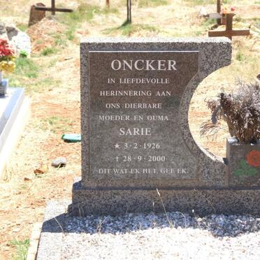 ONCKER Sarie 1926-2000