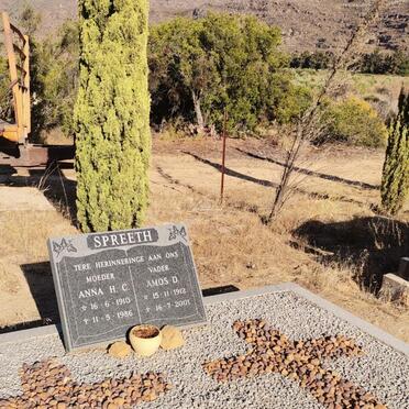 SPREETH Amos D. 1912-2001 &amp; Anna H.C. 1910-1986