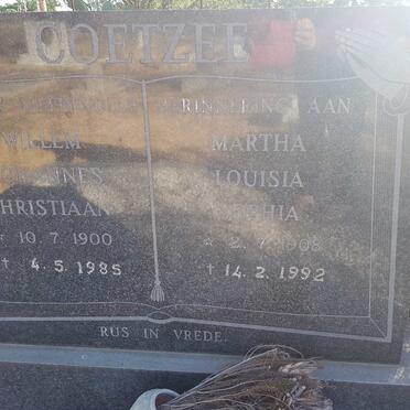 COETZEE Willem Johannes Christiaan 1900-1985 &amp; Martha Louisia Sophia 1908-1992
