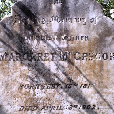 McGREGOR Margaret 1815-1902