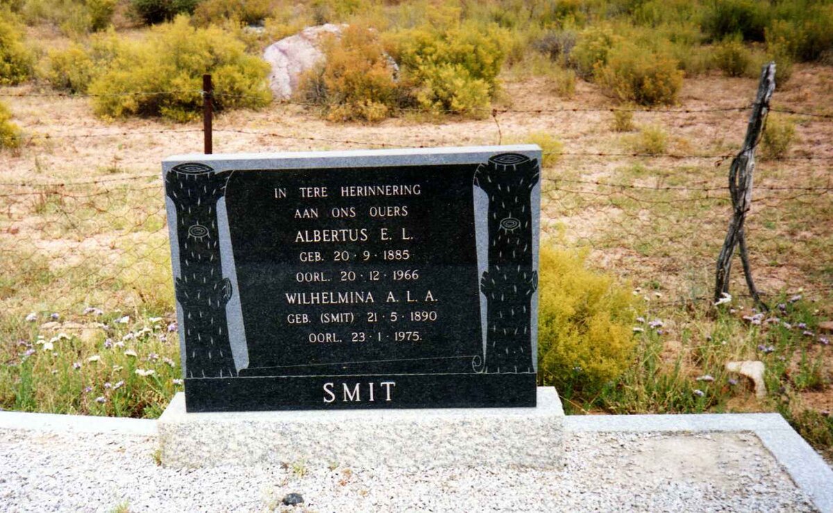 SMIT Albertus E.L. 1885-1966 &amp; Wilhelmina A.L.A. SMIT 1890-1975