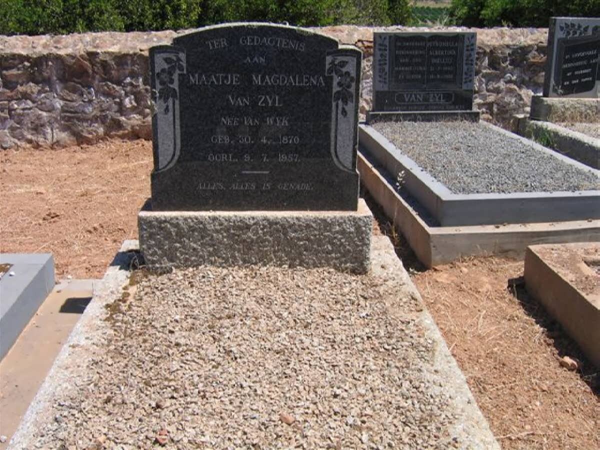 ZYL Maatje Magdalena, van nee VAN WYK  1870-1957