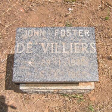 VILLIERS John Foster, de 1920-198?