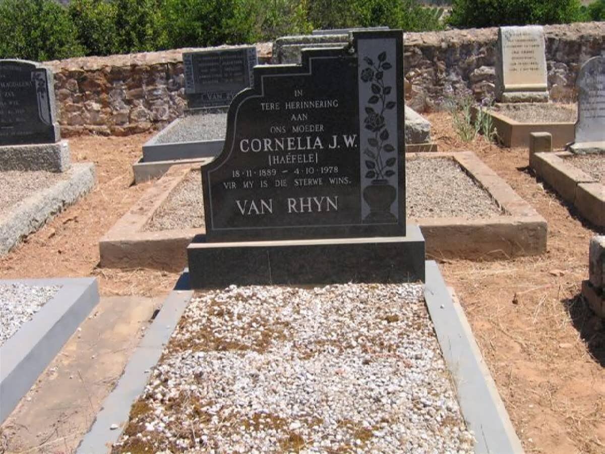 RHYN Cornelia J.W., van nee HAEFELE 1889-1978