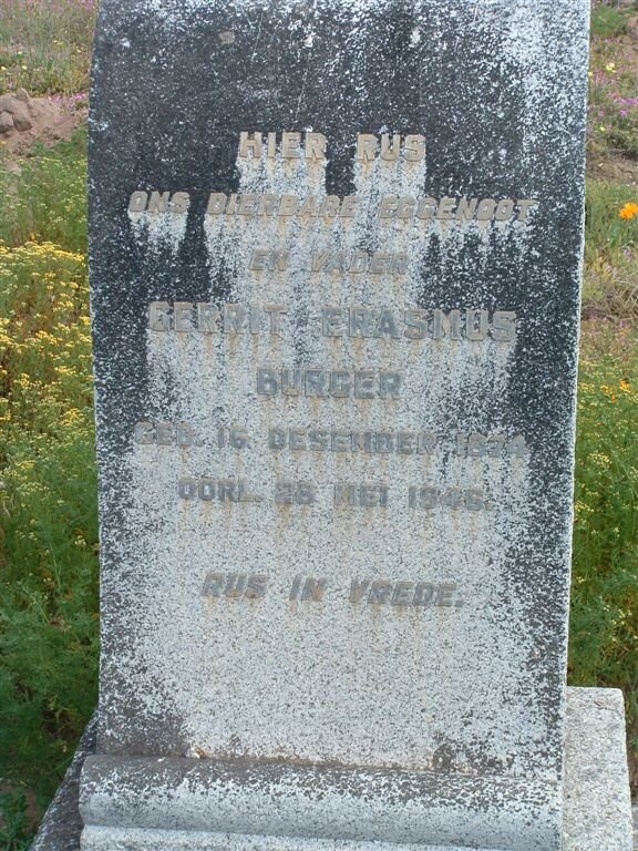 BURGER Gerrit Erasmus 1874-1946