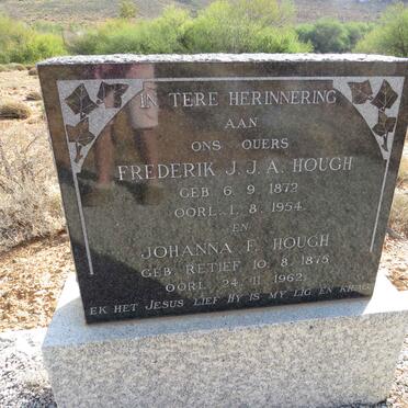 HOUGH Frederik J.J.A. 1872-1954 & Johanna F. RETIEF 1875-1962