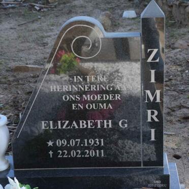 ZIMRI Elizabeth G. 1931-2011