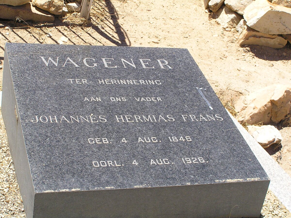 WAGENER Johannes Hermias Frans 1846-1926