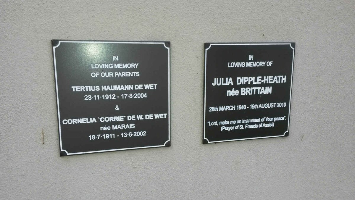 WET Tertius Haumann, de 1912-2004 &amp; Cornelia de W. MARAIS 1911-2002