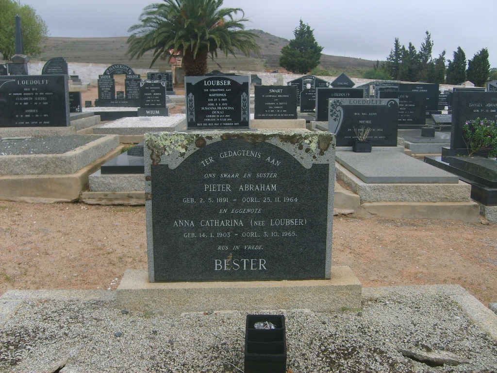 BESTER Pieter Abraham 1891-1964 &amp; Anna Catharina LOUBSER 1903-1965