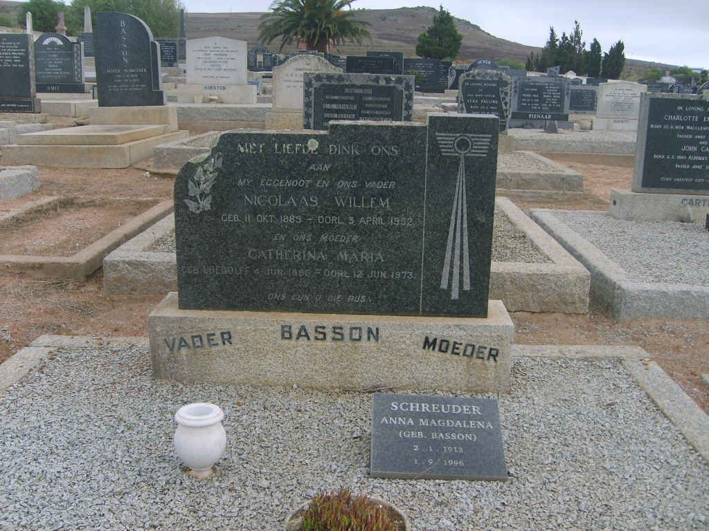 BASSON Nicolaas Willem 1885-1952 &amp; Catharina Maria LOEDOLFF 1896-1973