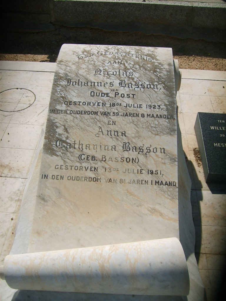 BASSON Nicolas Johannes -1923 &amp; Anna Catharina BASSON -1951